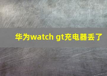 华为watch gt充电器丢了